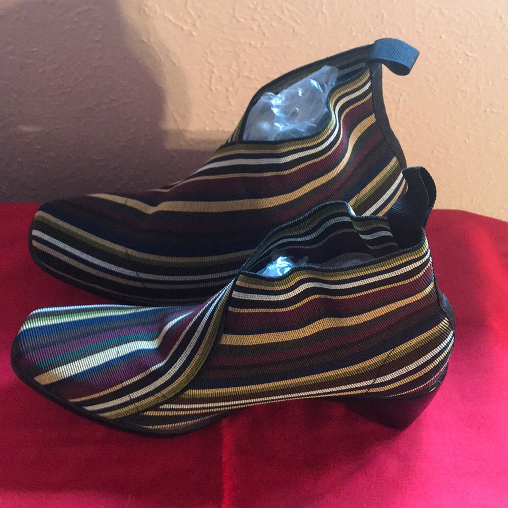 Multi color fabric boots